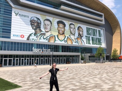 Paige Hammond outside Fiserv Forum